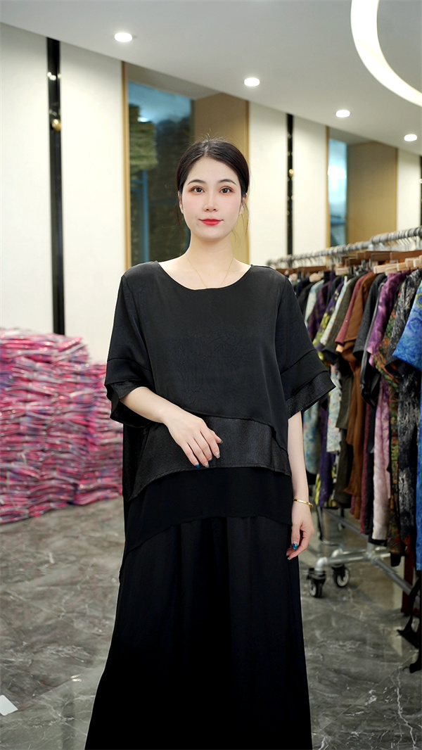 春款上新【巴黎街头】时尚气质宽松上衣裤子显瘦大码套装-75735#