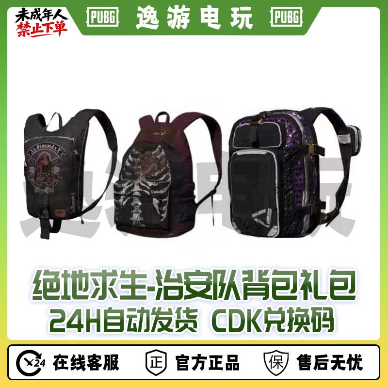 绝地求生PUBG皮肤治安队背包礼包CDK兑换码