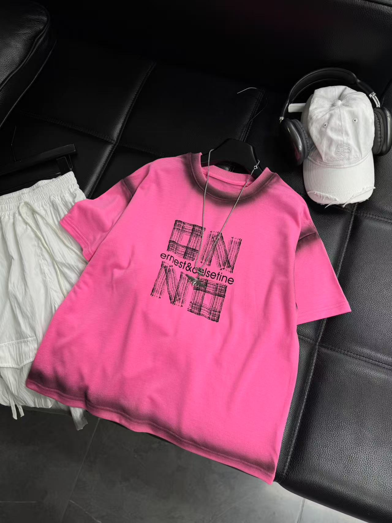 吾 2025【Y】5月12日 儿童男童女童时尚粉色潮版短袖T恤4023-