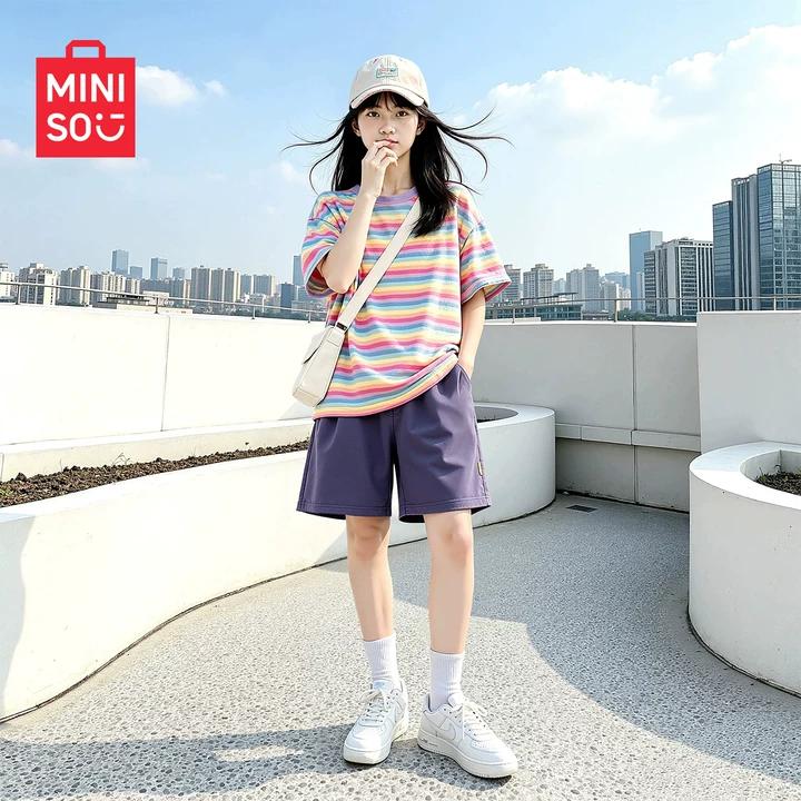名创优品女童夏季套装夏季运动速干大童短裤新款时髦洋气儿童短袖