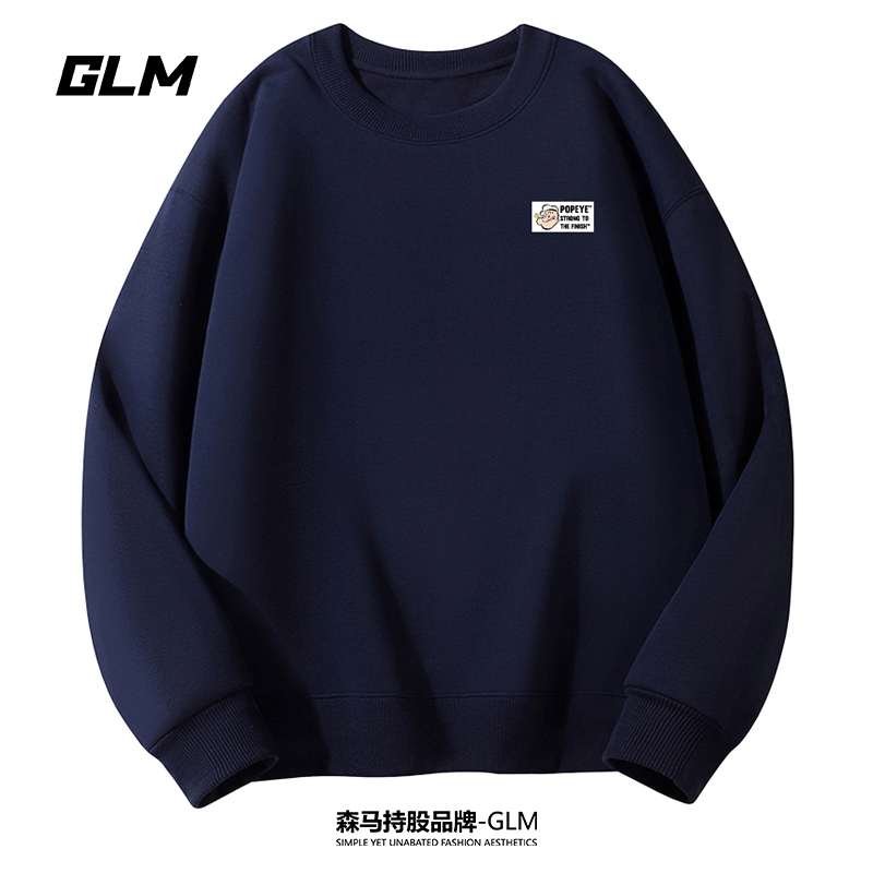 大力水手联名GLM春秋男士卫衣休闲外套宽松情侣大码长袖T恤打底衫