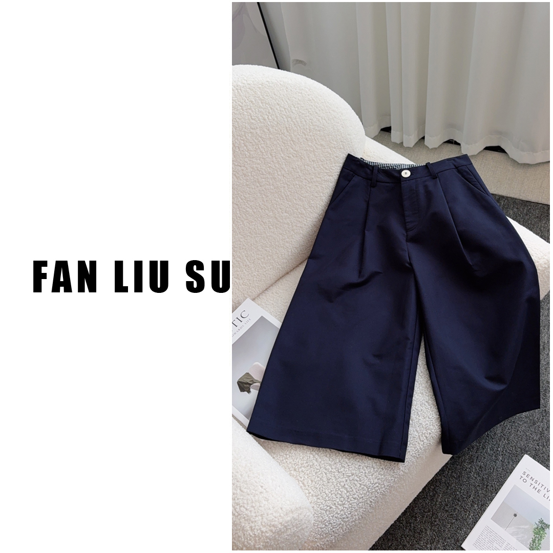 【FANLIUSU】休闲裤七分裤直筒裤2025新款女士夏季垂坠感休闲裤子潮