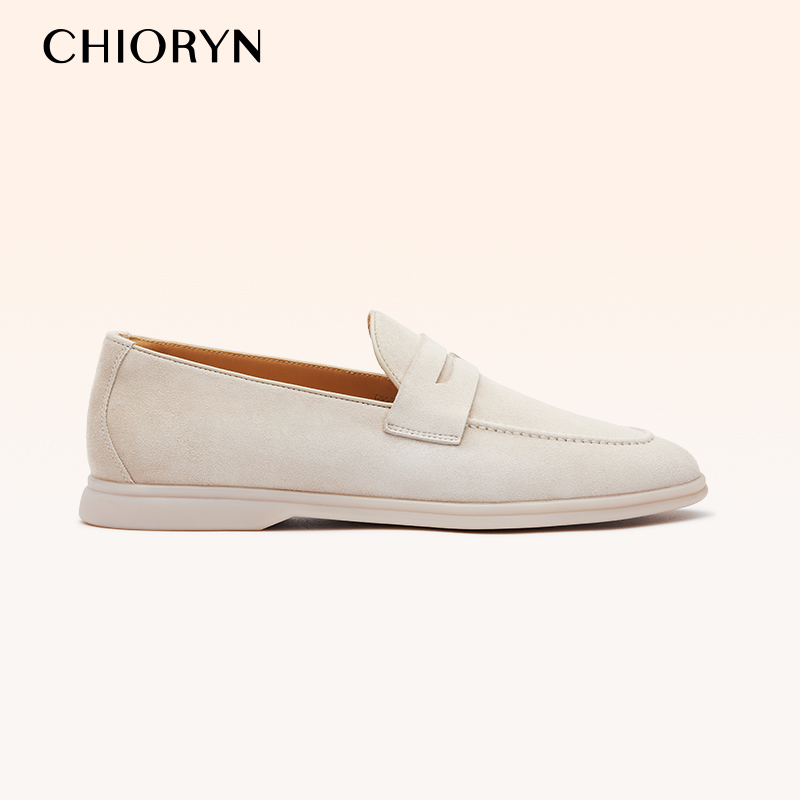 CHIORYN【小羊皮】Summerwalk青润软底乐福鞋男士丁香灰色休闲皮鞋商品图