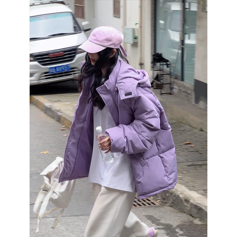 帽子可拆冬季棉衣女潮牌ins宽松百搭加厚连帽棉服情侣面包服外套