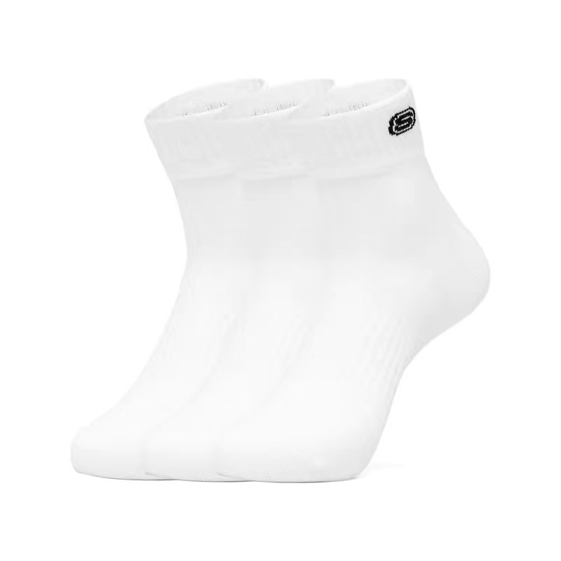 【老彭同学】SKECHERS/斯凯奇男女中筒袜黑色/白色