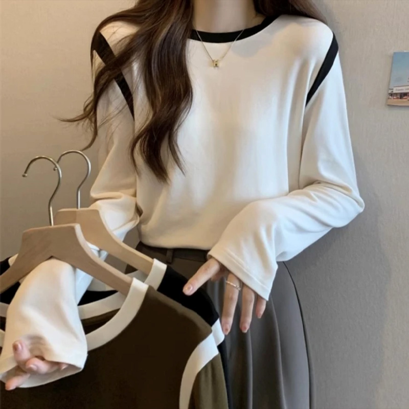 【宝藏衣橱】打底衫上衣女春秋设计感小众百搭外穿宽松t恤长袖 466M