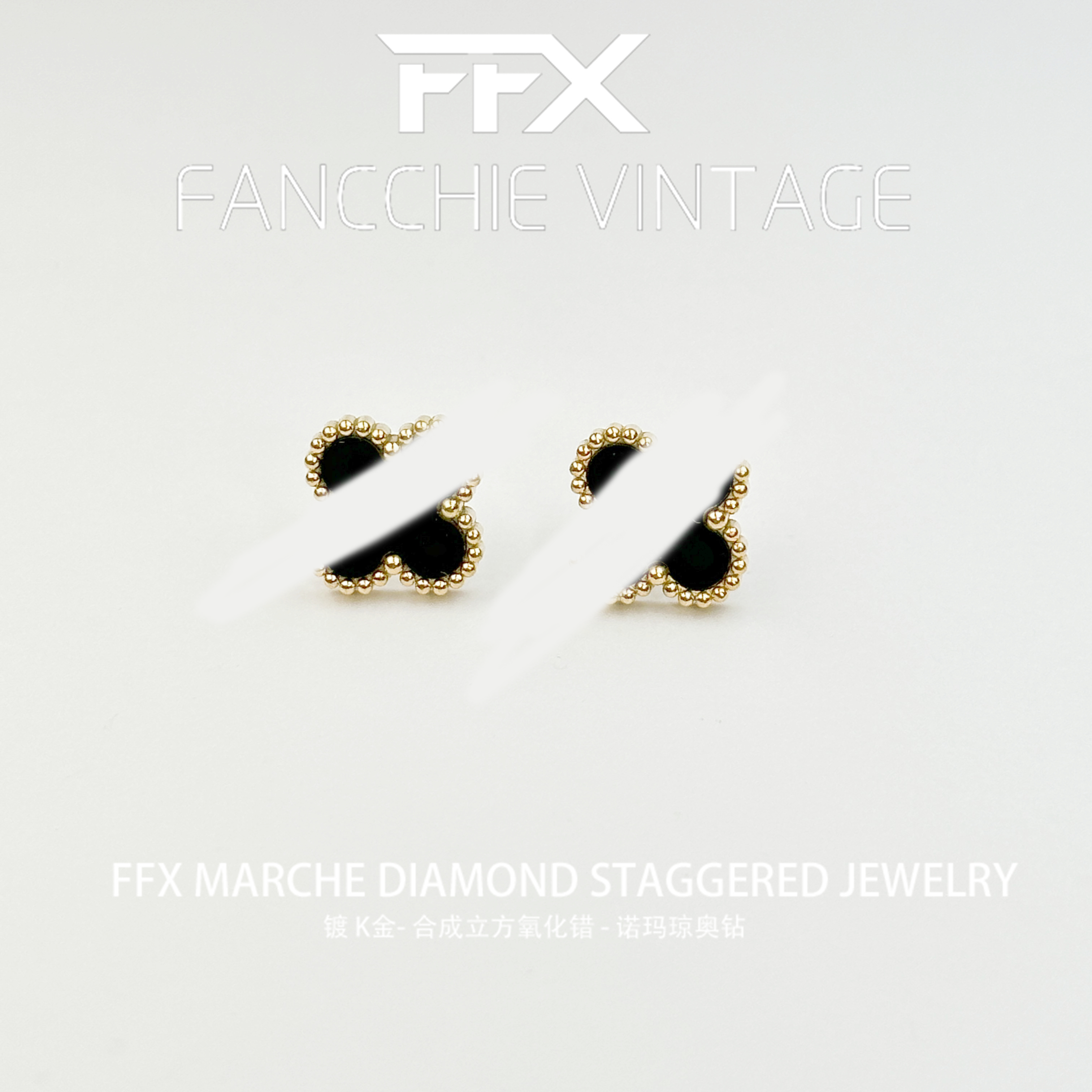铜合金耳饰 铜合金耳饰四叶草精致气质百搭耳环欧美素款 FFX-E1