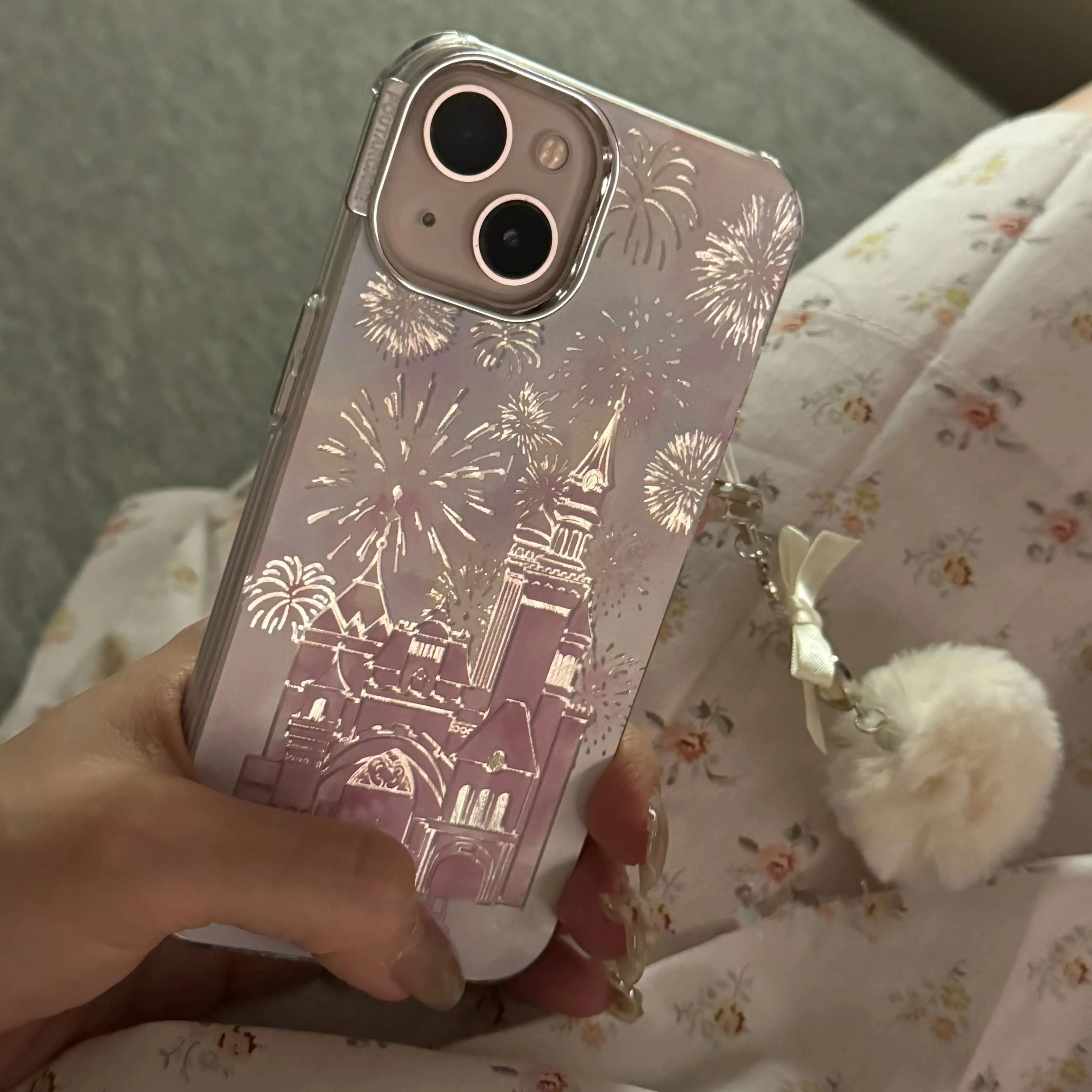 公主风烟花城堡适用于iPhone15pro手机壳网红ins少女心防摔14可爱
