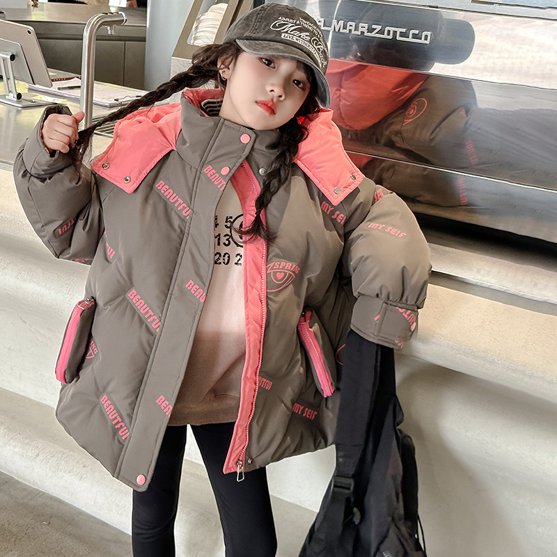 女童棉服外套冬季2023新款加厚棉衣6-12岁15岁洋气女孩冬天棉袄潮