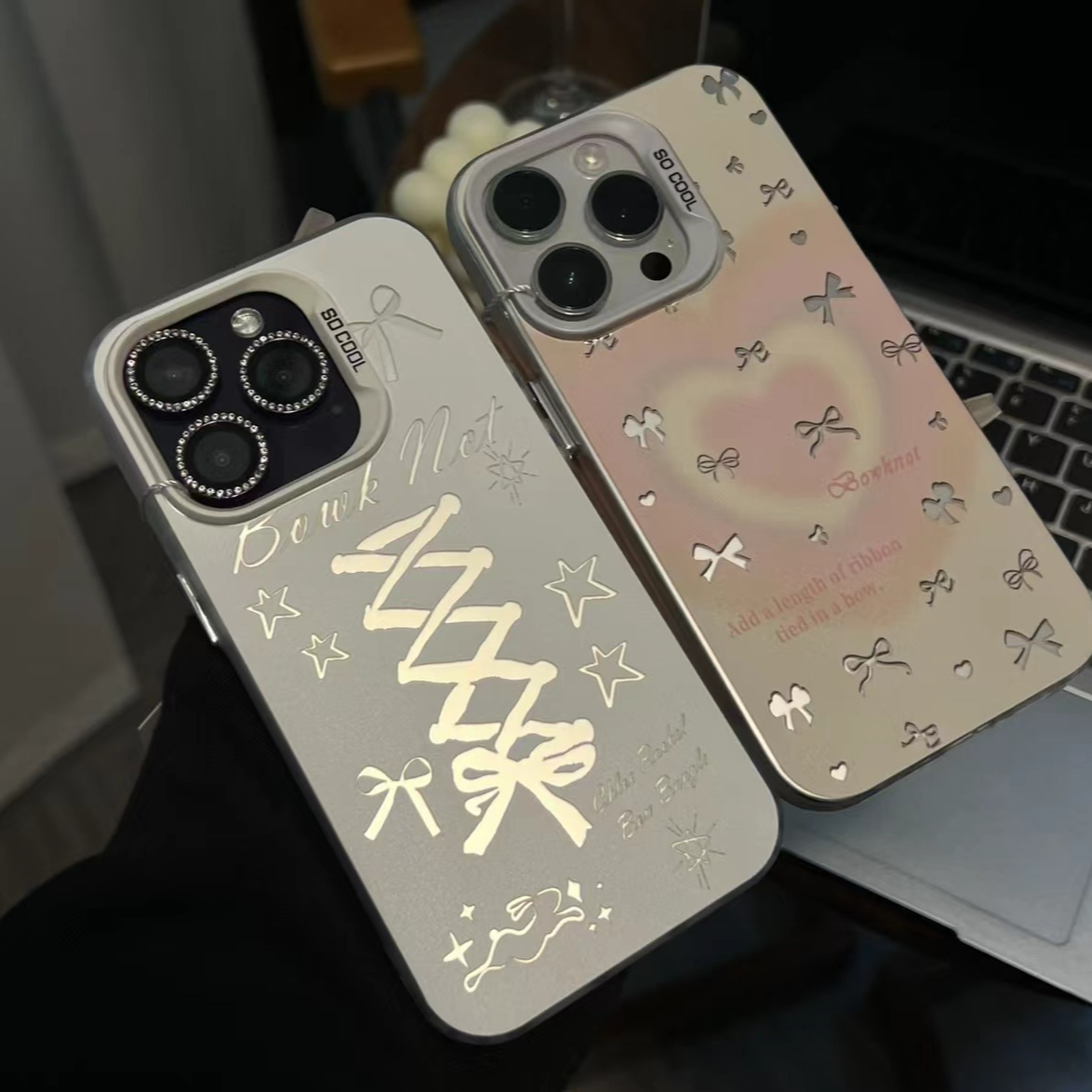 ins爱心蝴蝶结iphone15/14卡通创意手机壳13苹果vivo华为oppo小米