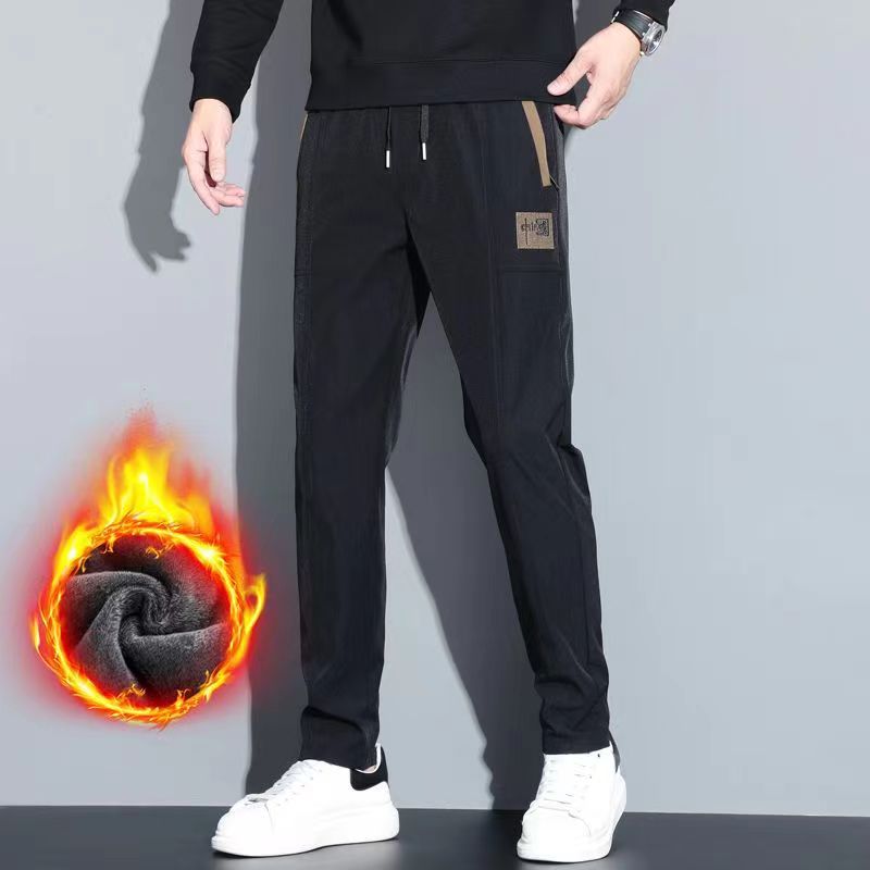 2023新款男士宽松直筒加绒修身休闲裤8033