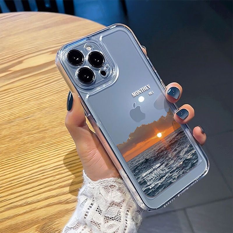 半景日落苹果小米oppovivo华为适用太空壳iPhone12/13/14手机壳软
