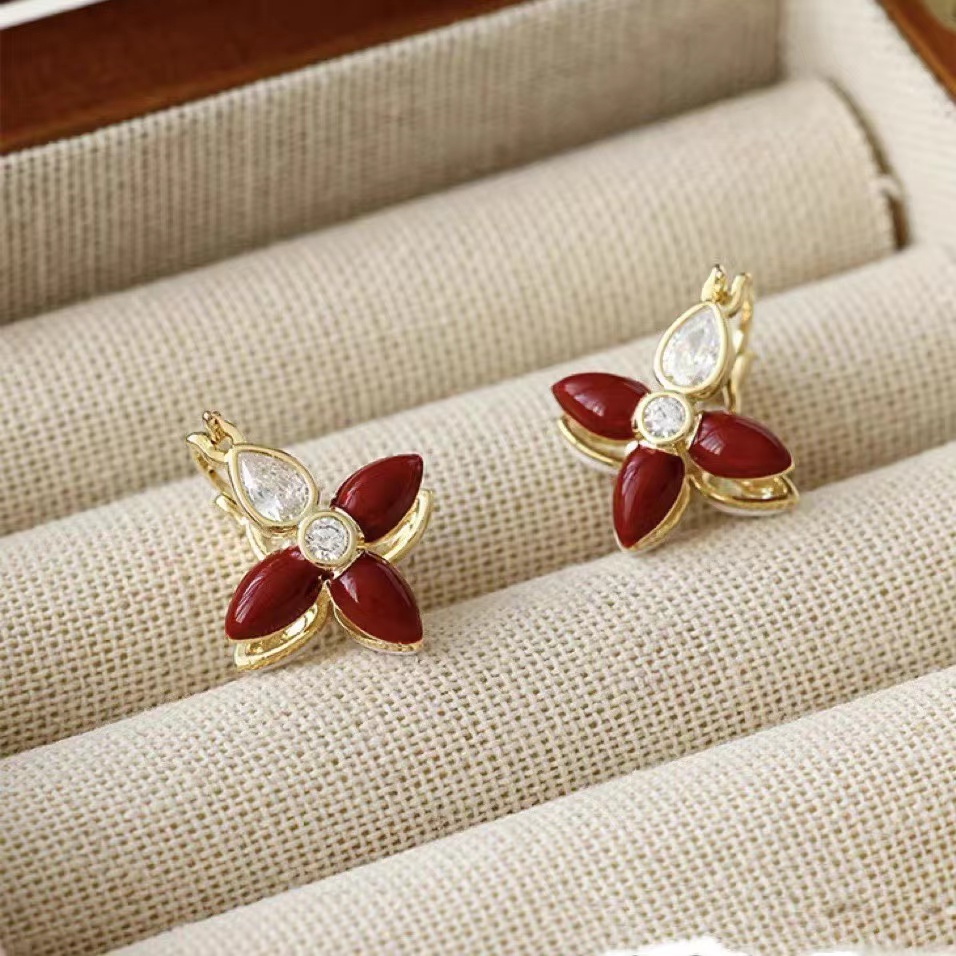 铜合金耳饰 【红颜】配饰唯美新中式配饰气质轻奢简约素款百搭