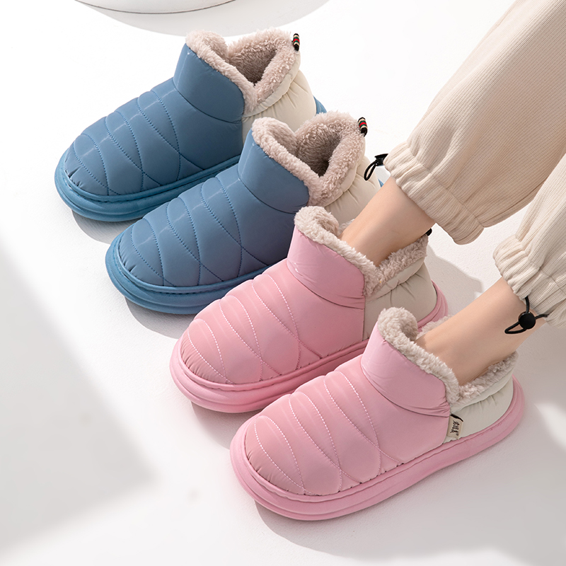 【防水包跟月子鞋】女冬季外穿INS潮流厚底情侣室内居家防水羽绒