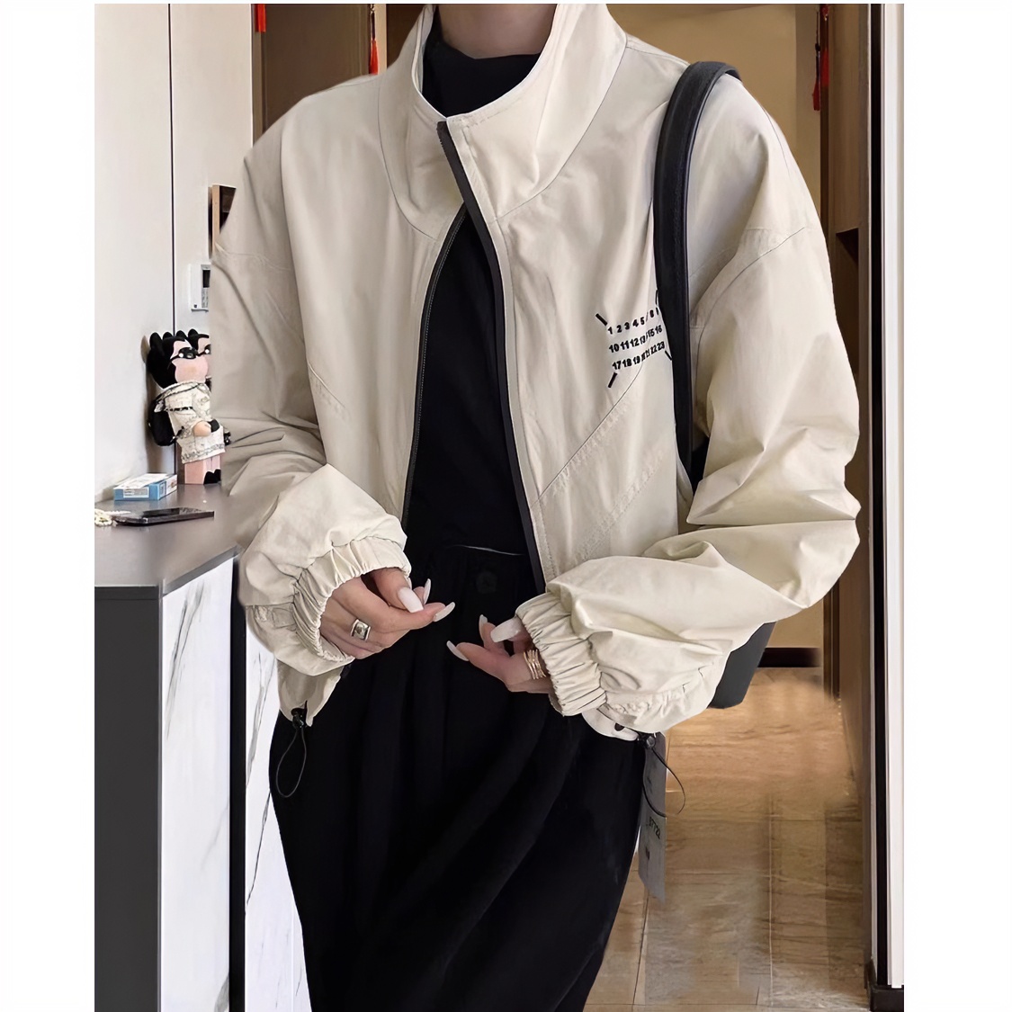 葛絮秋季2023新款韩版百搭立领棒球服外套小个子收腰休闲上衣女潮