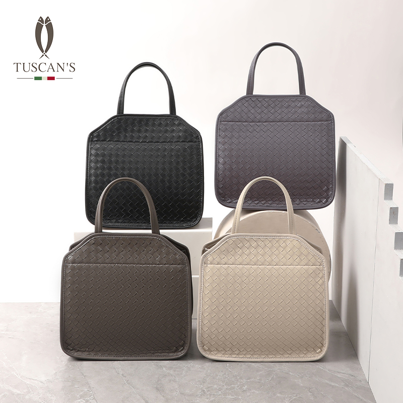 TUSCAN'S编织手提斜跨包真皮女士手提包包休闲百搭TS时代双鱼