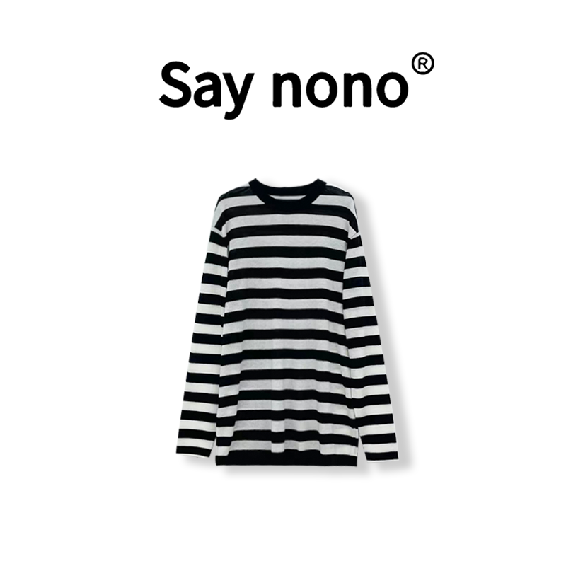 Saynono★WWG-MY238614-2022秋冬-新款-设计款气质条纹女毛衣