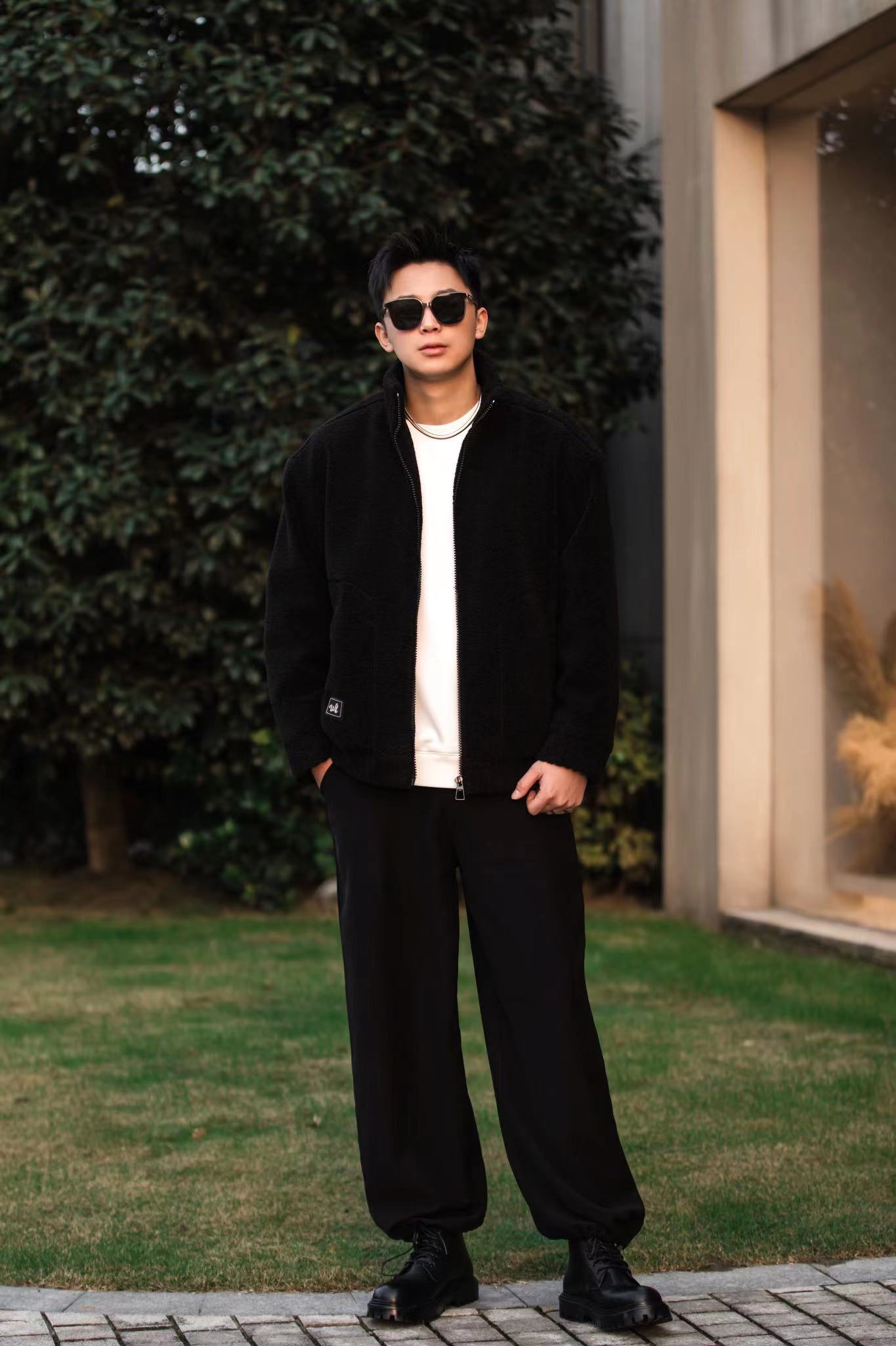 2023立领颗粒时尚情侣百搭休闲加厚保暖冬季加绒夹克