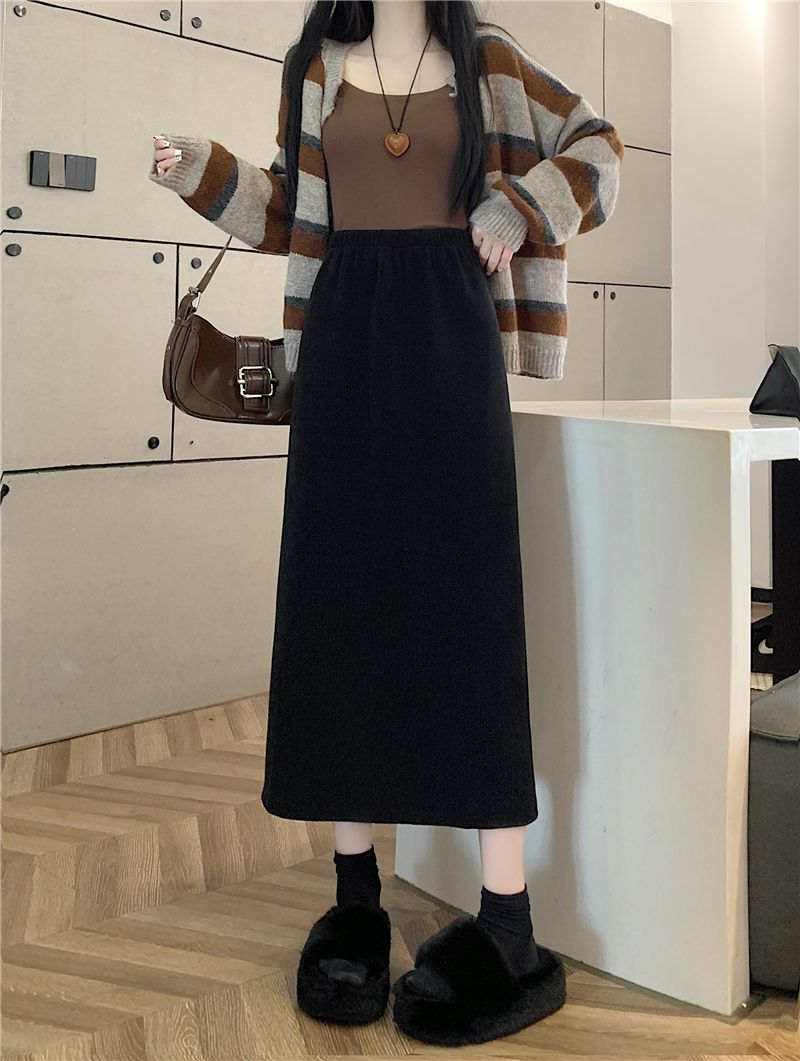 【现货当日发】新款大码女装半身裙韩风休闲加厚超柔保暖A字裙