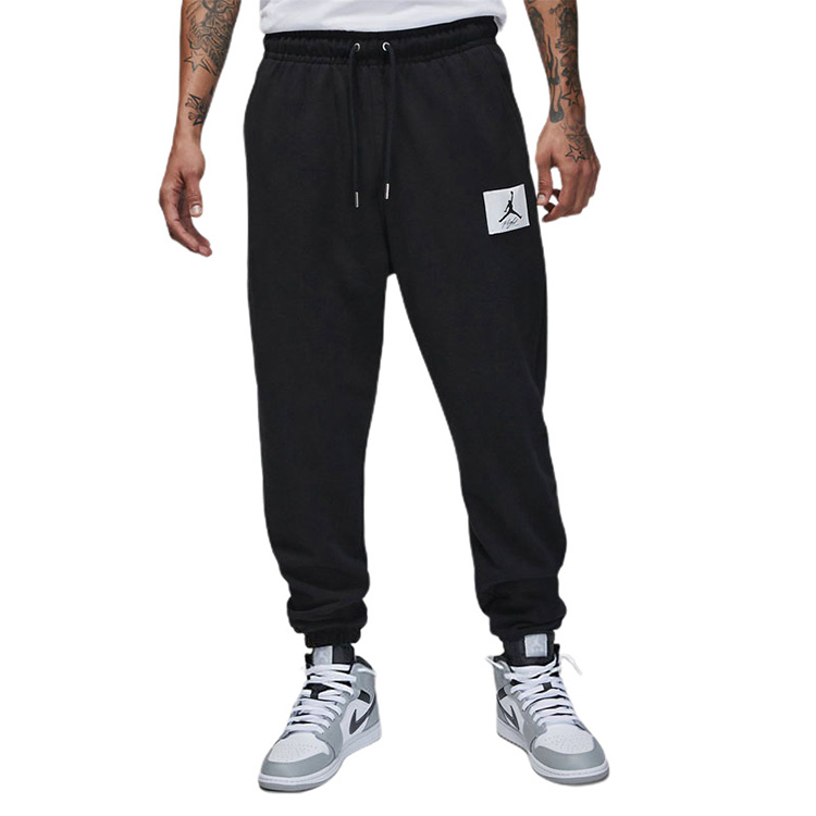 Nike/耐克纯色logo松紧腰加绒宽松束脚裤运动裤男款黑色DQ7469010
