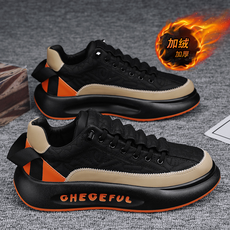 回力瑞低帮棉鞋男款2023冬季新款男士加绒加厚保暖一脚蹬皮面板鞋