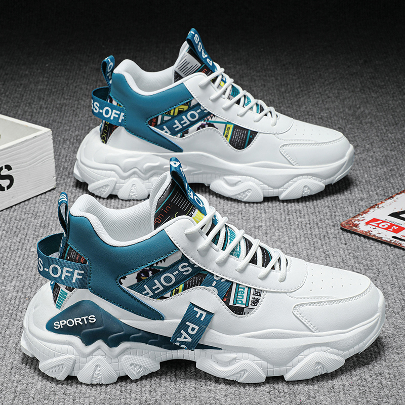 回力瑞高帮休闲鞋男款2023秋冬季新款厚底运动跑步时尚皮面老爹鞋