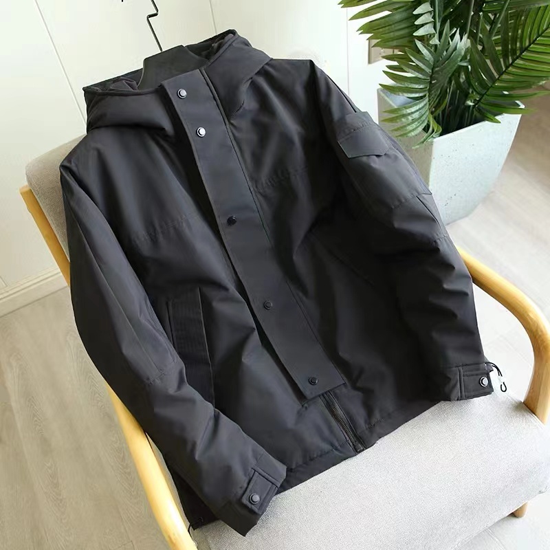 YQ N2668W     高蓬厚实！ 连帽男士短款防水外套（卡码拍大）