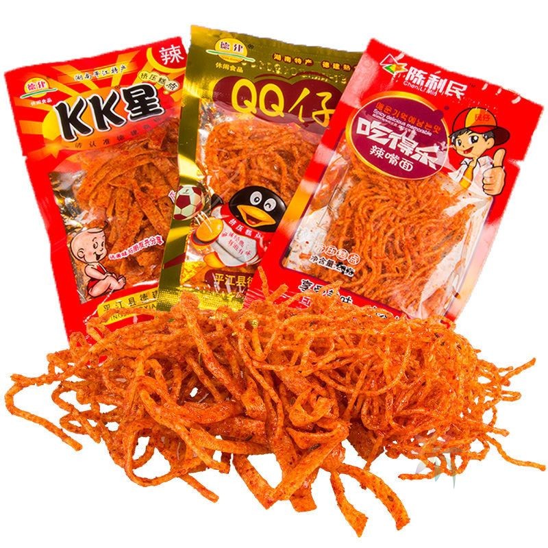 湖南特产kk星吃得乐特辣辣条辣丝8090儿时怀旧辣条零/0lb蔬菜组合