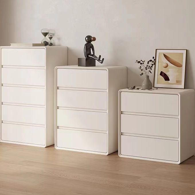 慕凡斯实木五斗柜白色奶油柜斗柜客厅多层储物柜简约现代卧室免安