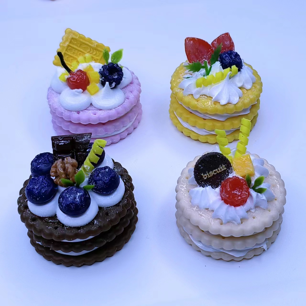 仿真食玩迷你生日蛋糕材料包 可做四个（不包含奶油胶）