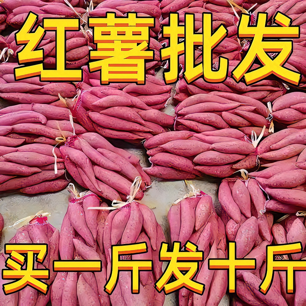 【抢购中】超甜沙地红薯新鲜红黄心蜜薯烤蒸地瓜1-9斤番薯蔬菜水果