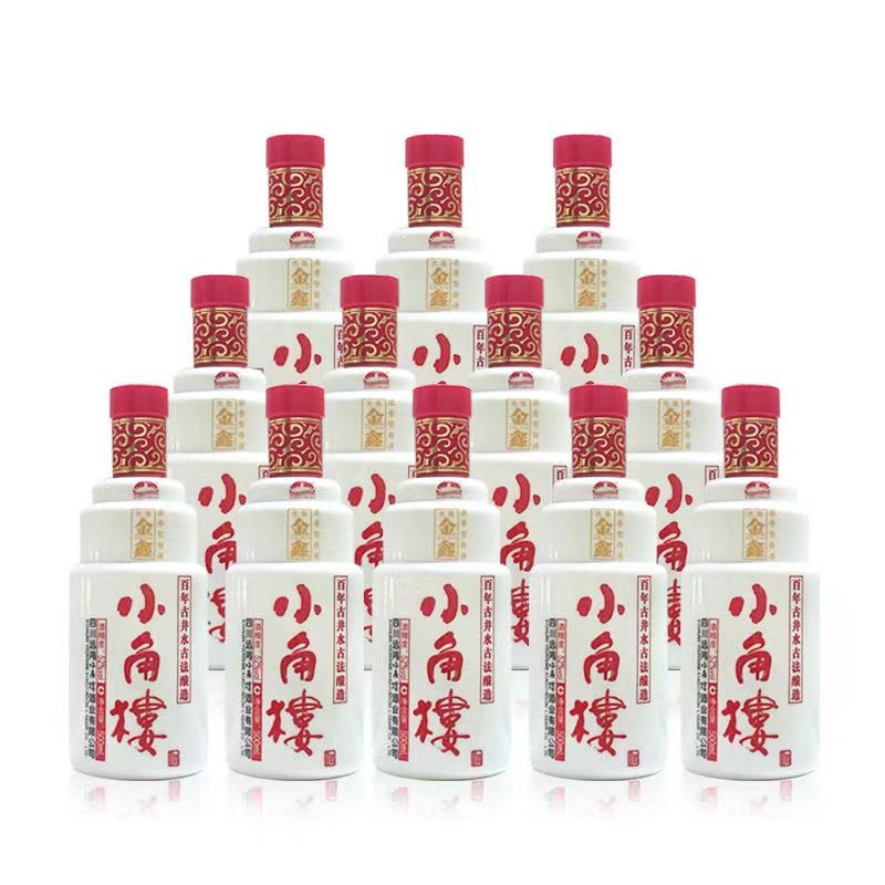 摘粮微炫金鑫小角楼浓香型白酒古法酿造小白瓶52度500ML1瓶
