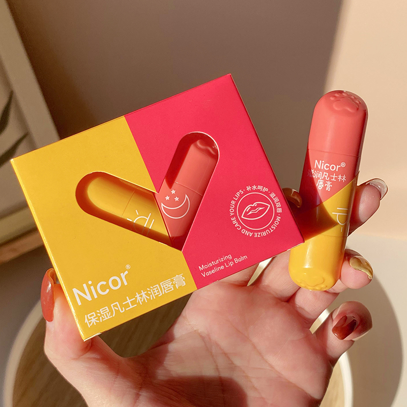 Nicor比心润唇膏双头凡士林滋润保湿唇纹防干裂便携