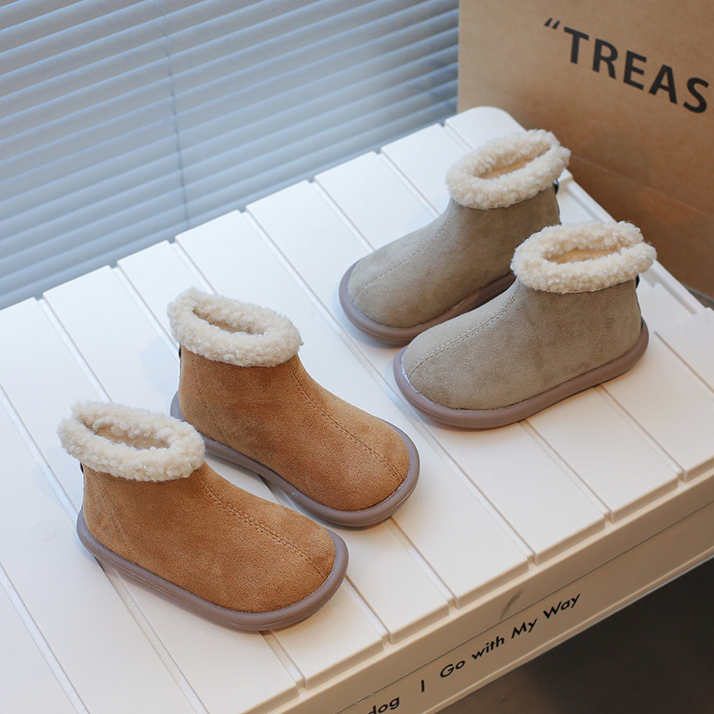 【一家童鞋铺】儿童百搭小棉靴加绒保暖童鞋