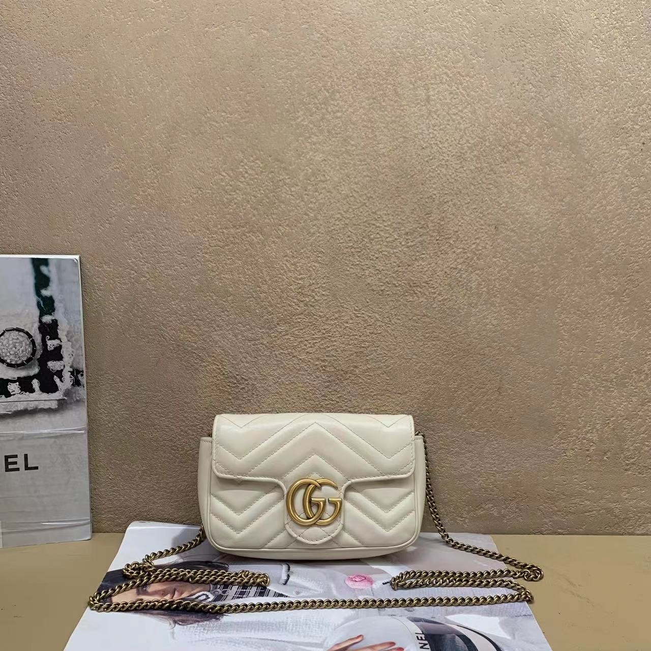 95新  壹臻中古/Gucci白金马蒙mini 肩包70934969