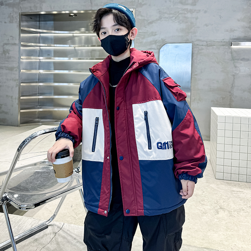 男童加绒风衣外套秋冬装痞帅保暖2023新款儿童装冬季加厚派克服潮