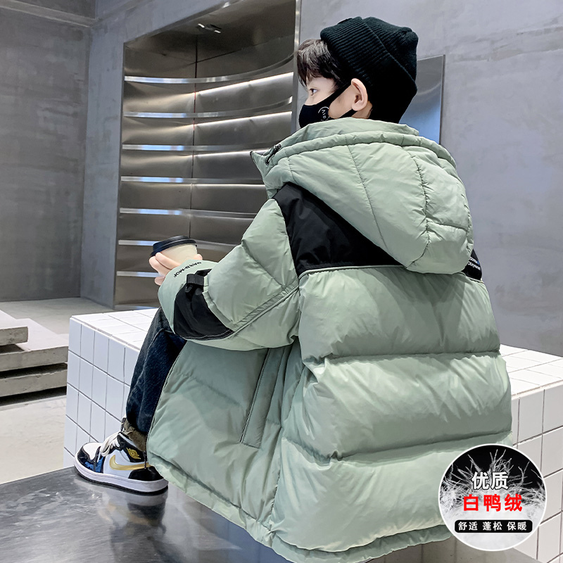 男童羽绒服外套冬季洋气中大儿童冬装轻薄2023新款男孩冬款韩系潮