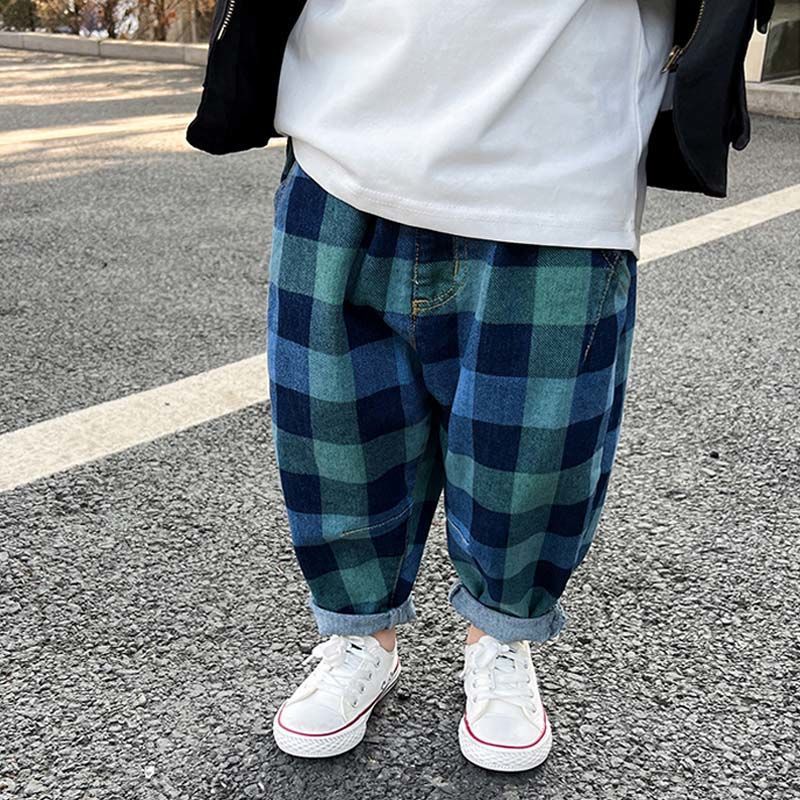 [锦初]男童裤子2023春秋新款儿童牛仔裤宝宝宽松休闲裤男孩老爹裤