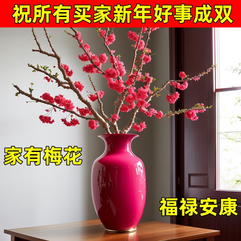 【网红同款】年宵花高档梅花枝新年装饰室内外遇水开花水培植物绿植