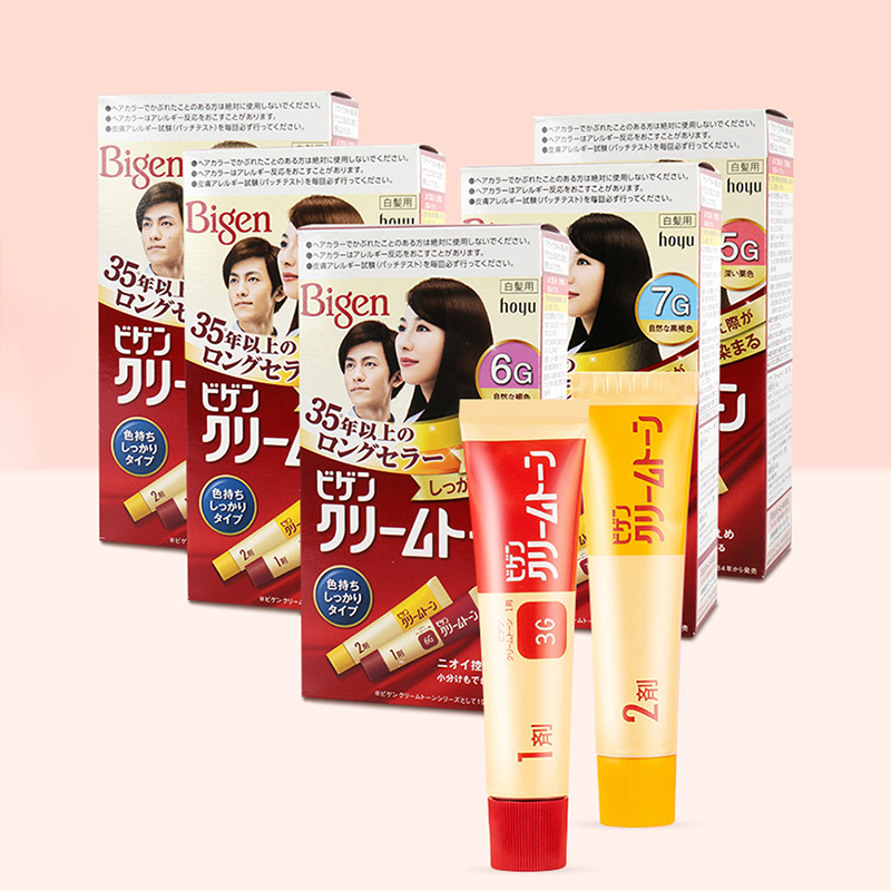 日本本土美源可瑞慕染发剂植物配方遮白发80g/盒