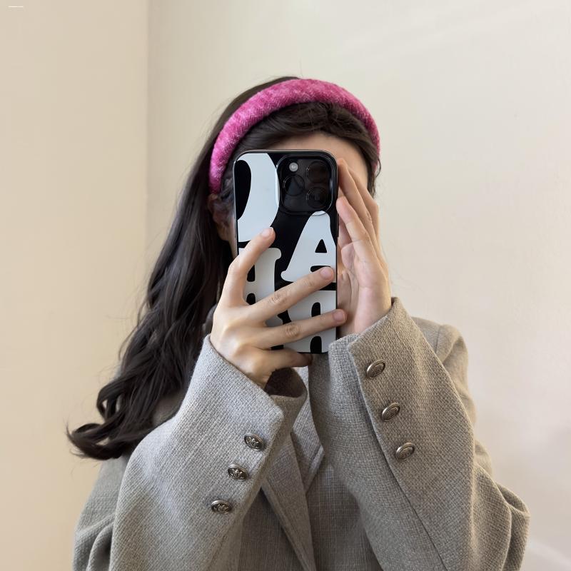 精致少女玫粉系粗呢发箍头箍压发发饰显白时尚甜妹气质百搭高颅顶