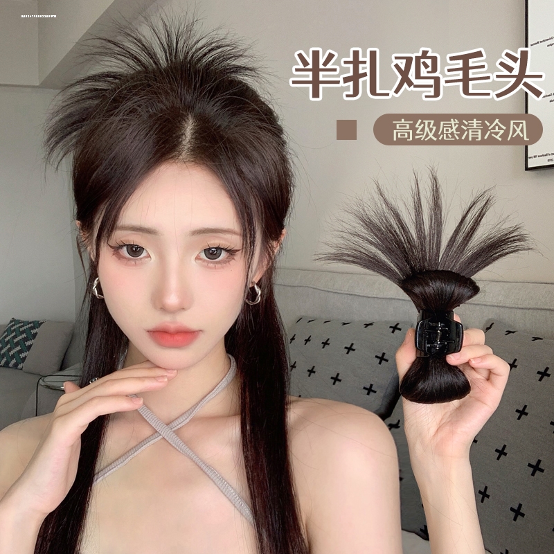 甜妹毽子假发抓夹显白发量精致ins百搭发卡时尚气质质感设计发饰