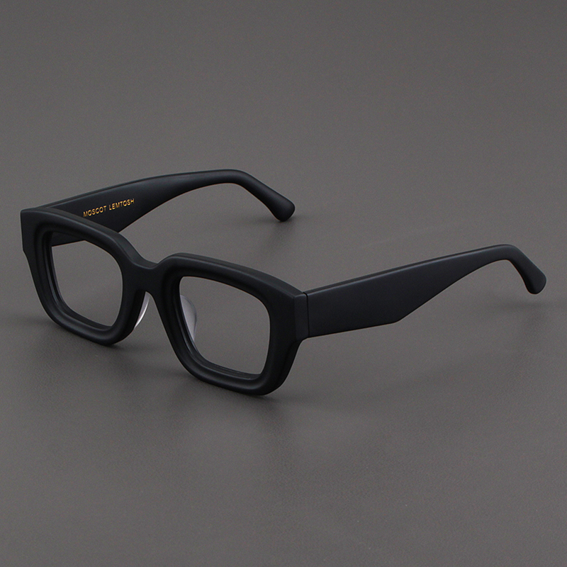 MOSCOT LEMTOSH眼镜框女板材粗厚方边框镜架大码磨砂哑黑近视镜男