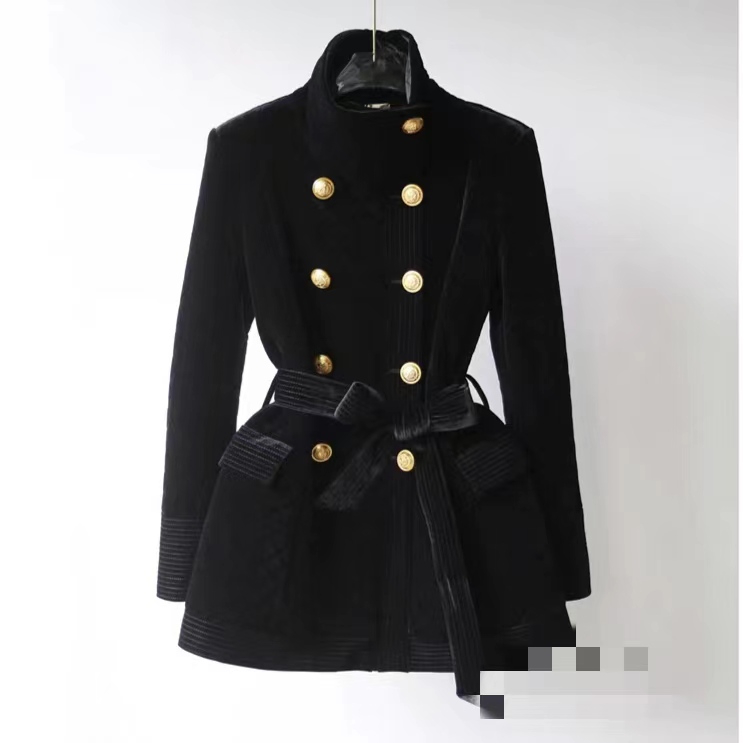 【VILNAUS KAILIAI】2023秋冬新款双排扣收腰丝绒外套Z123L11 229