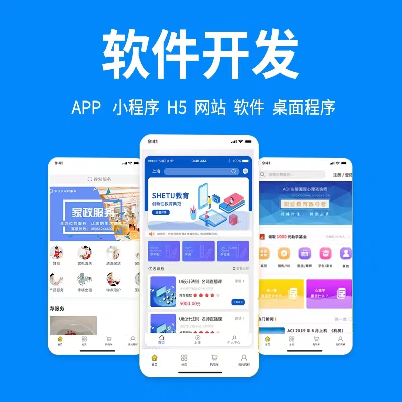 小程序定制开发专业设计开发APP等系统软件公司模板改造制作