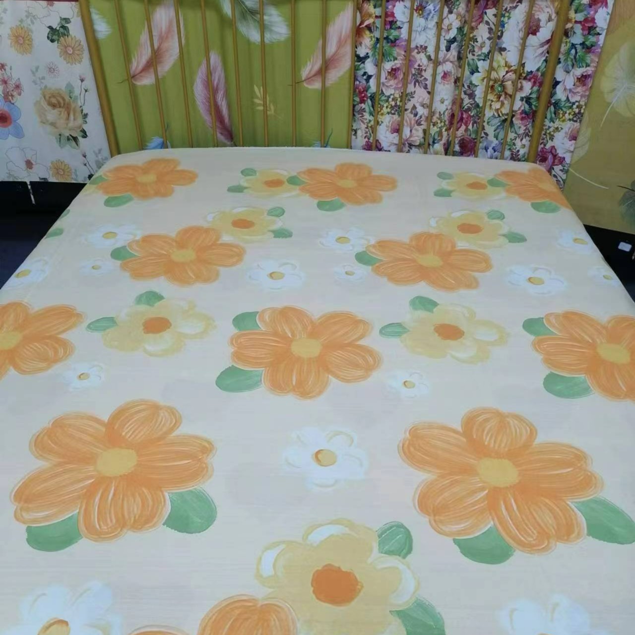 【三米布块】彩色的梦-桔 5161 棉斜纹加厚布块_不加工亲肤 棉