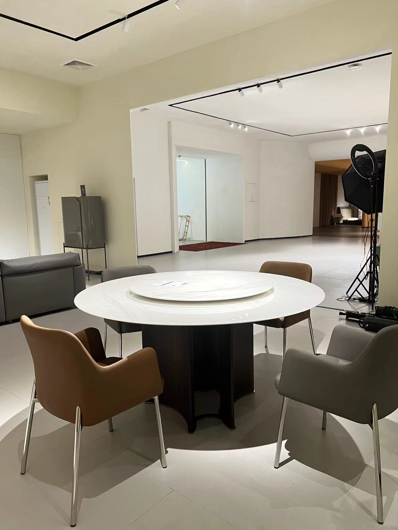 【柚苏】DT-8804大理石餐桌1350*750（含750转盘）