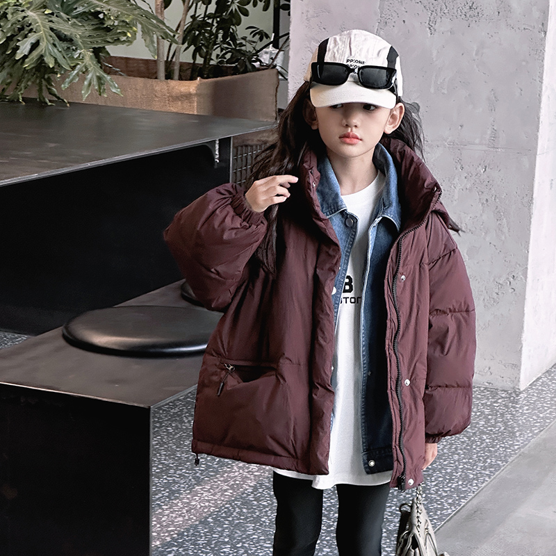 女童羽绒服冬季2023新款洋气宽松儿童冬装保暖白鸭绒加厚韩版外套