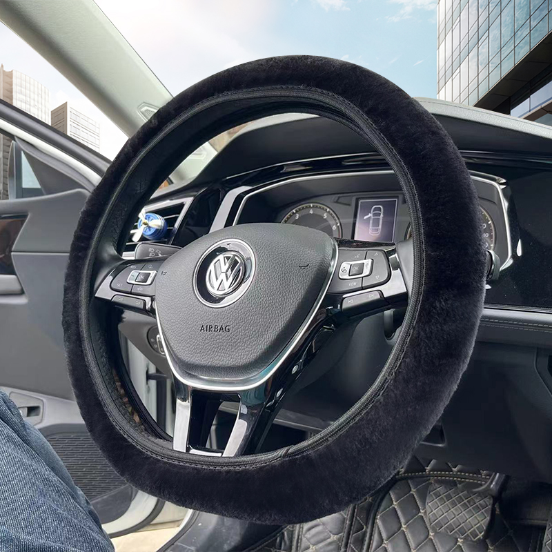 新款秋冬季毛绒汽车方向盘套短毛绒汽车把套保暖防滑内饰车型通用
