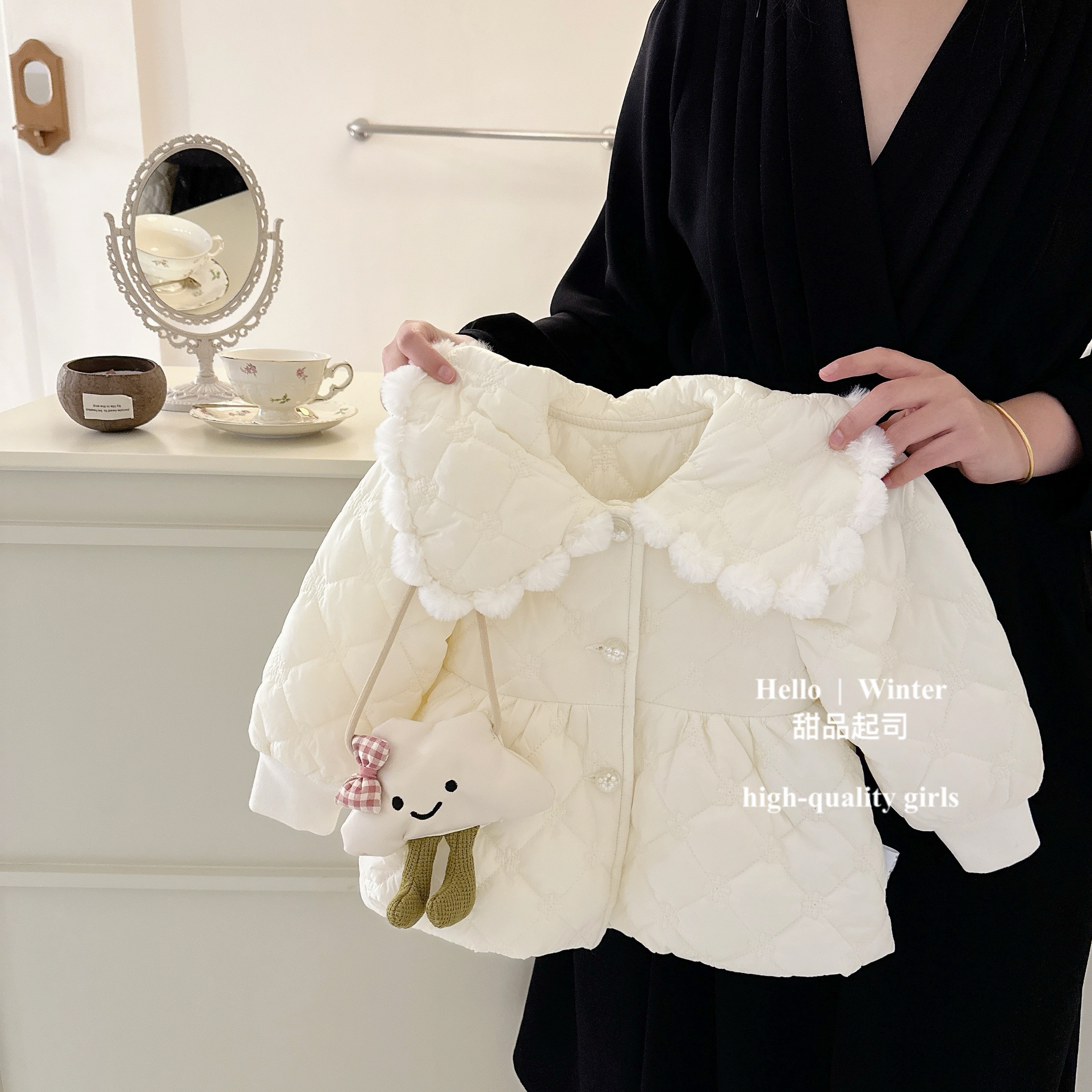 【甜品起司】女童棉服外套冬装宝宝洋气加绒夹棉小童儿童棉衣